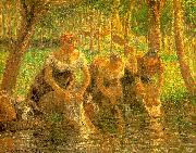 Camille Pissaro Washerwoman, Eragny sur Epte oil painting artist